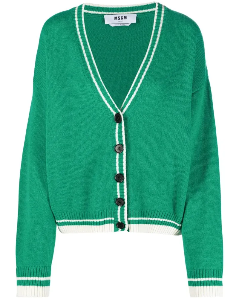 MSGM Gestrickter Cardigan - Grün Grün