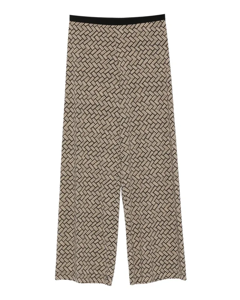 SIYU Tallis Sense geometric-print wide-leg trousers - Nude Nude