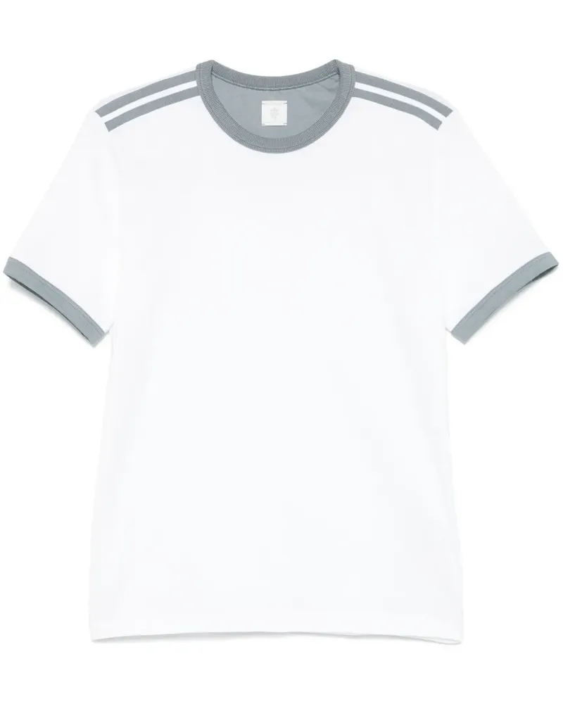 Eleventy T-Shirt mit Streifendetail - Weiß Weiß
