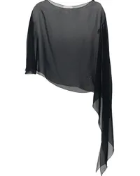 Antonelli Firenze Asymmetrische Seidenbluse Schwarz