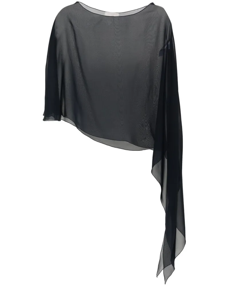 Antonelli Firenze Asymmetrische Seidenbluse Schwarz