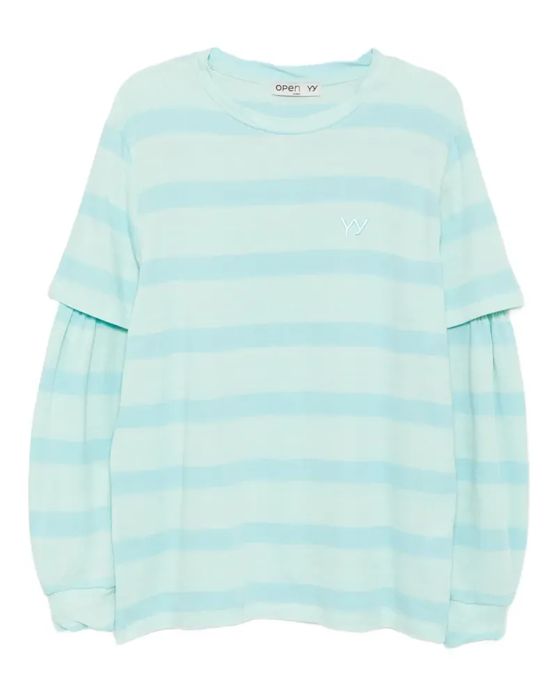 OPEN YY Gestreiftes T-Shirt - Grün Grün