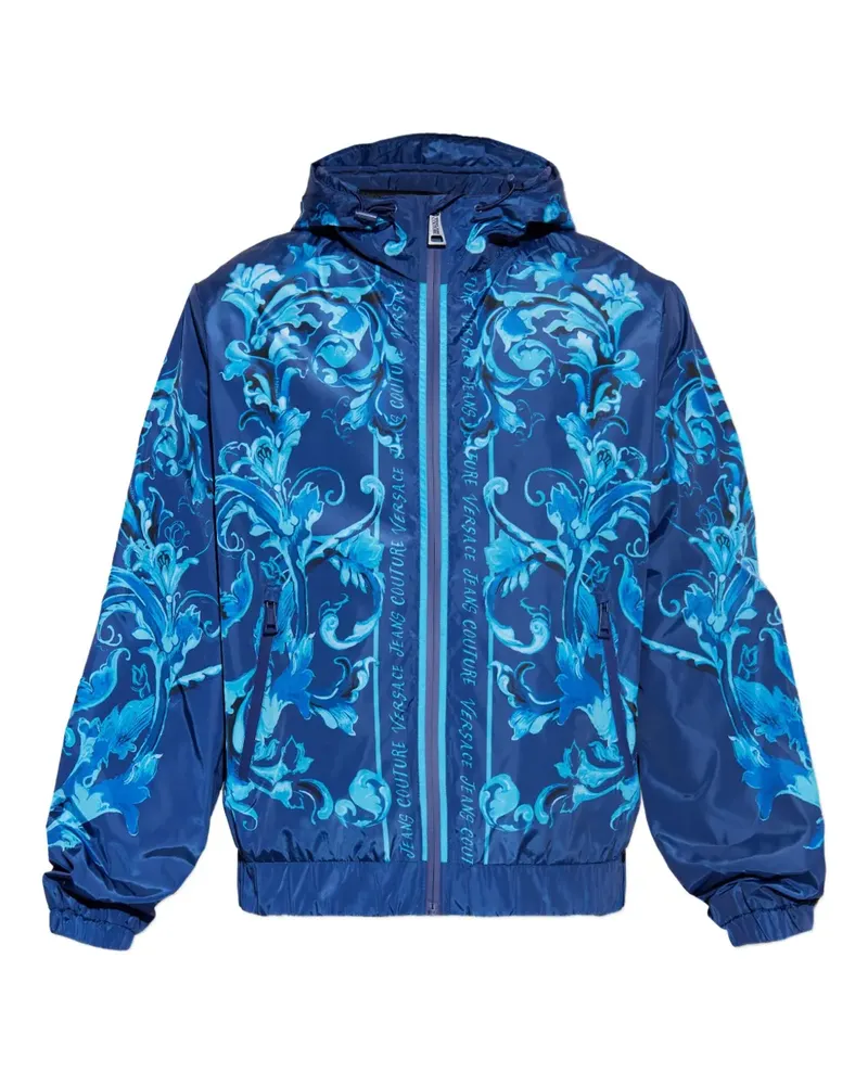 Versace Jeans Kapuzenjacke mit Barocco-Print - Blau Blau