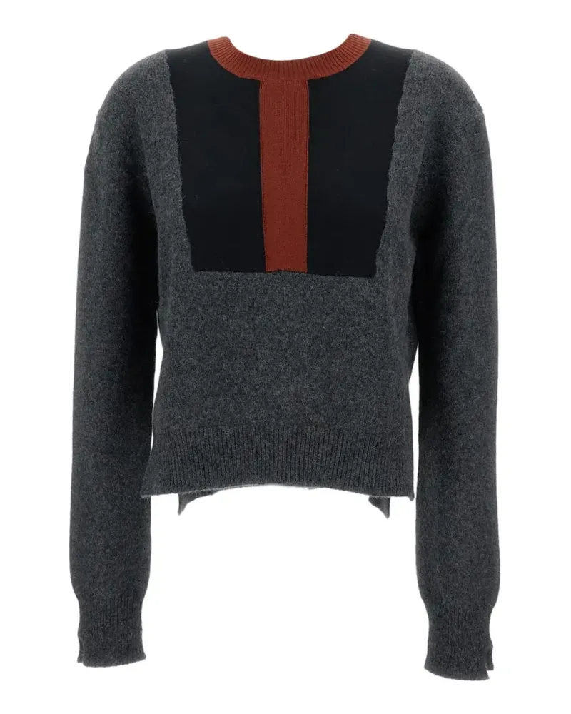PLAN C Pullover in Colour-Block-Optik - Grau Grau