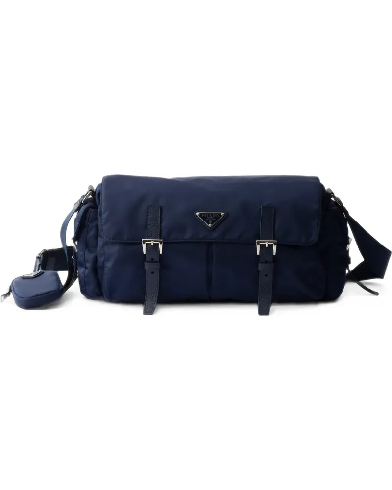 Prada Große Re-Nylon Schultertasche - Blau Blau