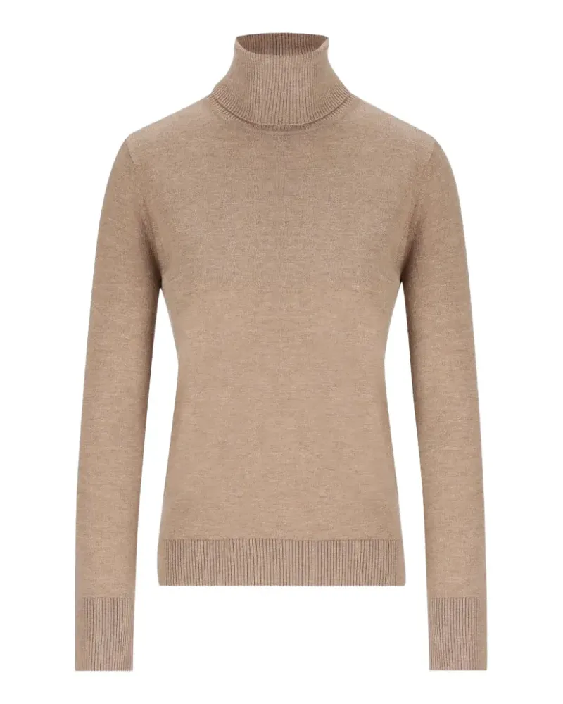 Max Mara Max Mara Rollkragenpullover mit Ellbogen-Patch - Braun Braun
