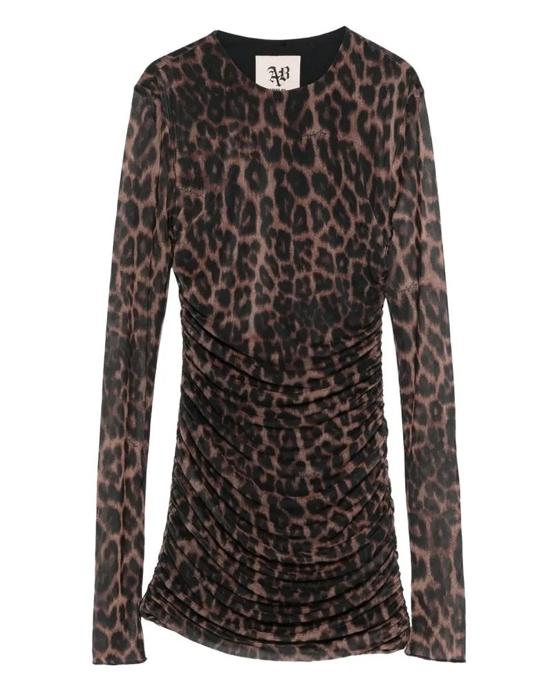 Aniye By Mesh-Minikleid mit Leoparden-Print - Braun Braun