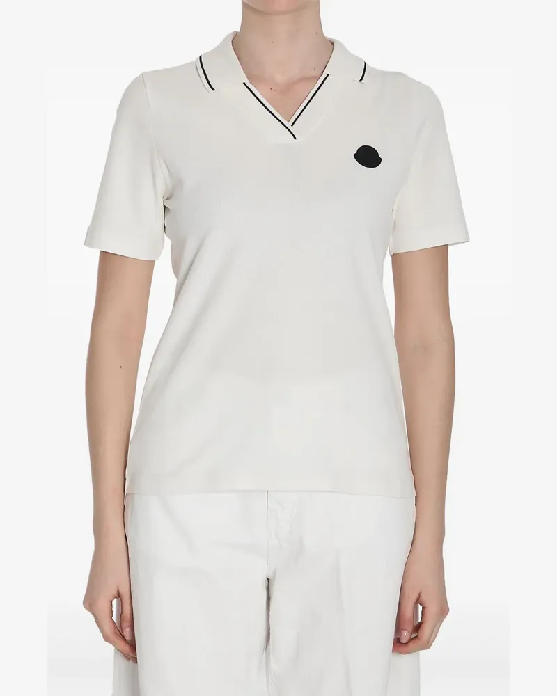 Moncler Poloshirt mit Logo-Applikation - Weiß Weiß