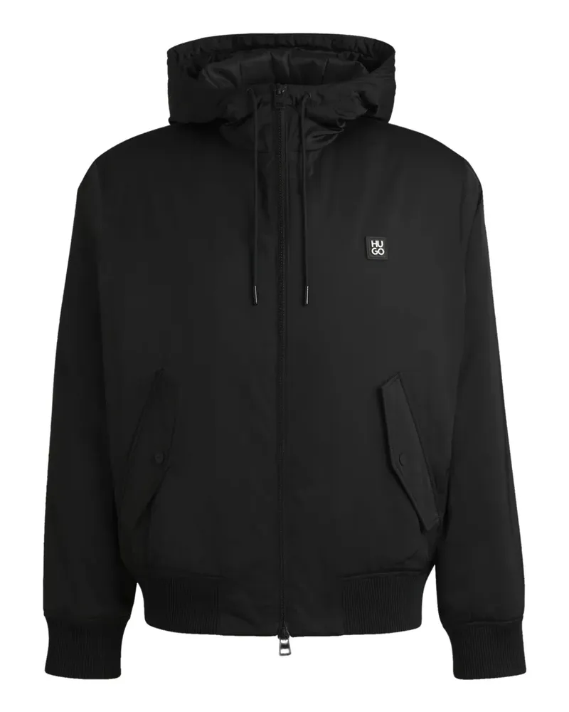 HUGO BOSS Jacke mit gummiertem Logo - Schwarz Schwarz