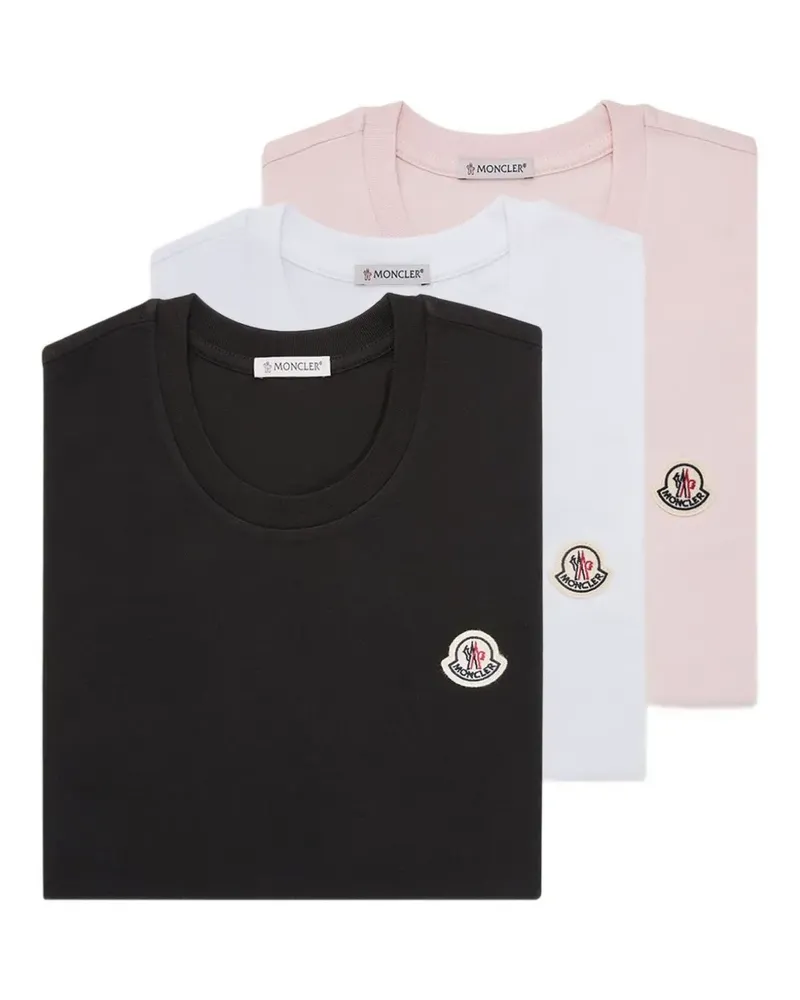 Moncler T-Shirts mit Logo-Patch (3er-Set) - Weiß Weiß