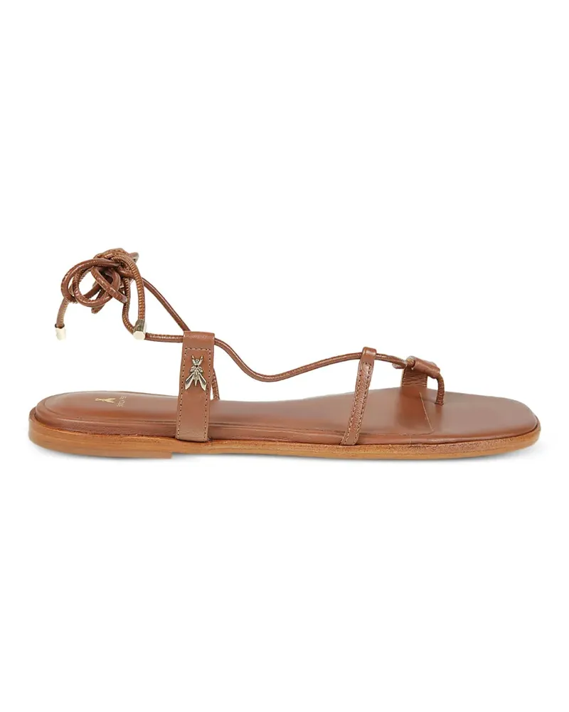 Patrizia Pepe tie-fastening leather sandals - Braun Braun