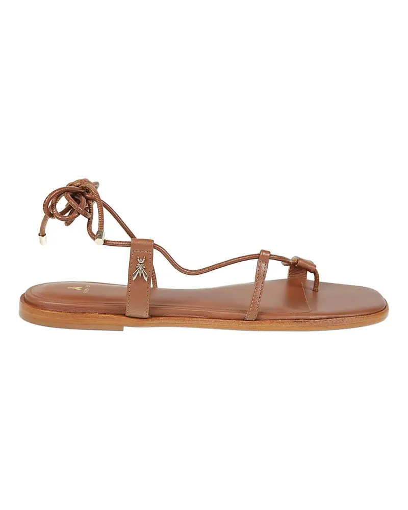 Patrizia Pepe tie-fastening leather sandals - Braun Braun