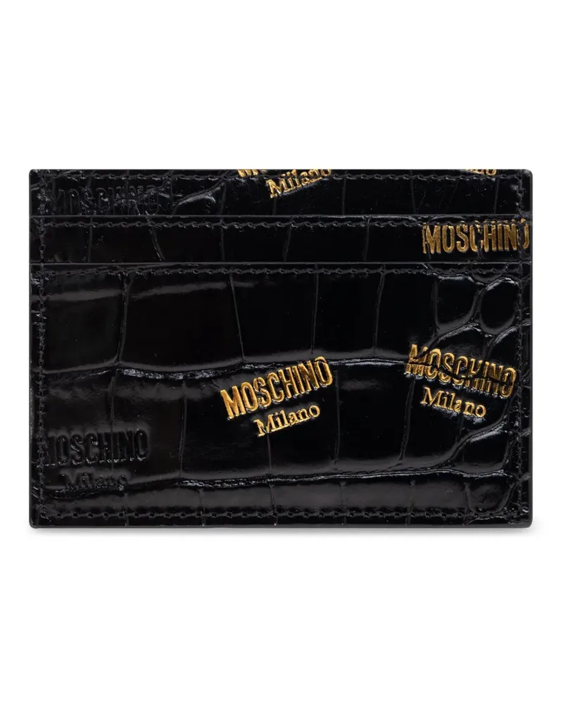 Moschino Kartenetui mit Logo-Prägung - Schwarz Schwarz