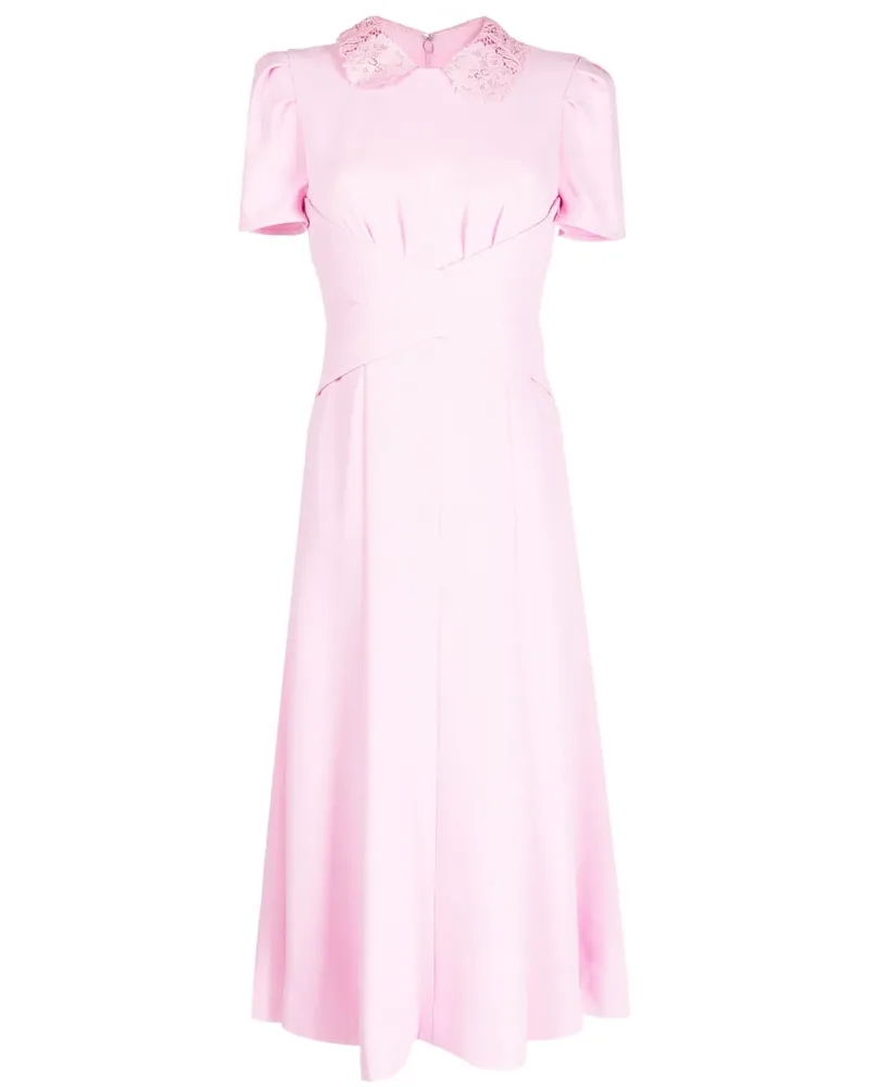 Self-Portrait Midikleid mit Spitzenkragen - Rosa Rosa