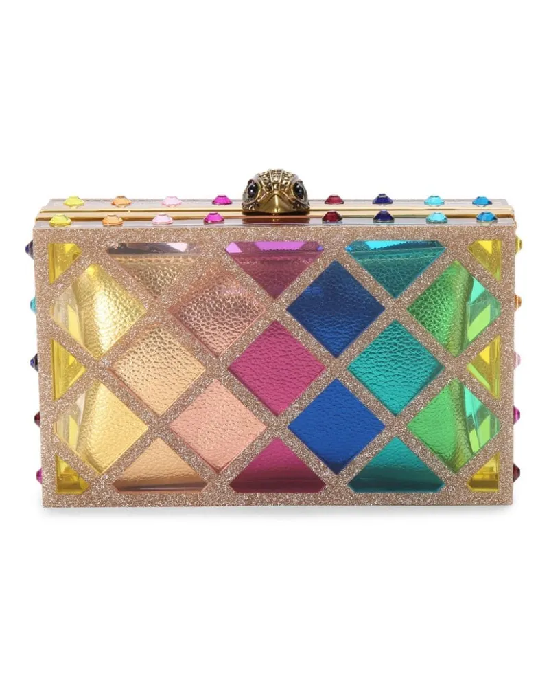 Kurt Geiger Box-Clutch mit Kristallsteppung - Gold Gold