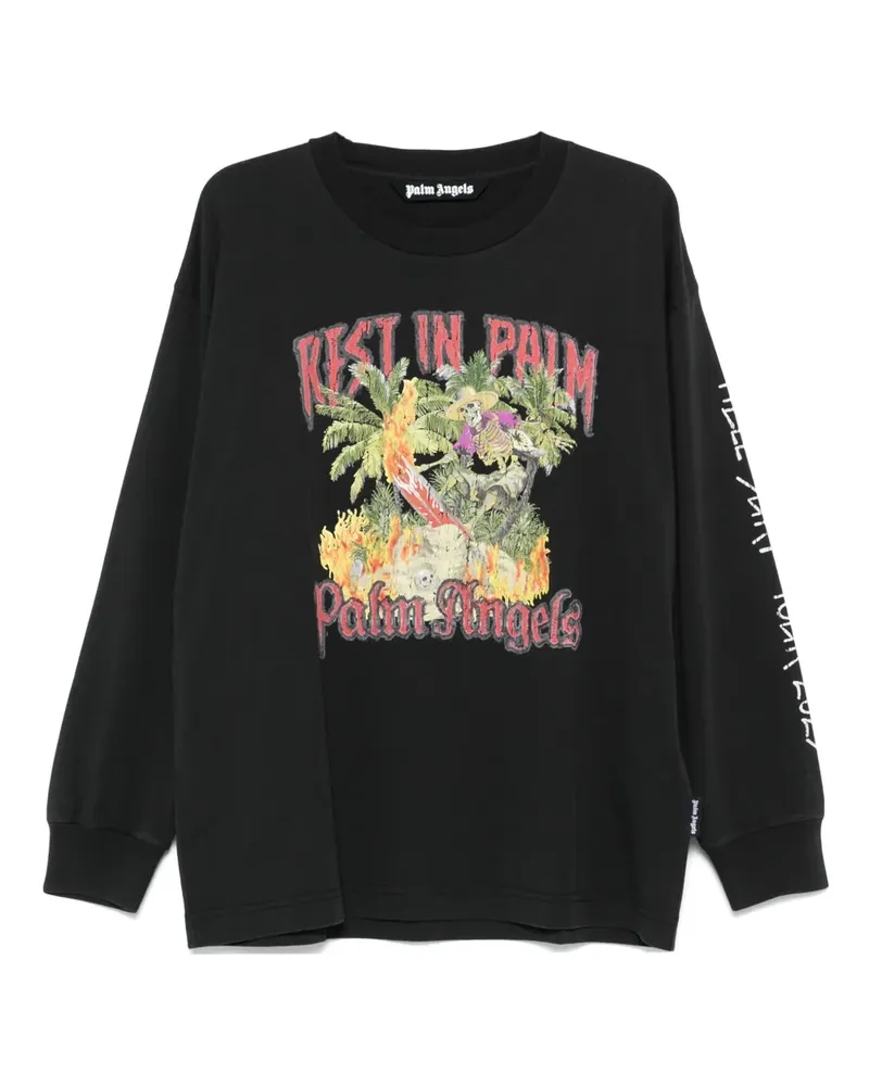 Palm Angels T-Shirt mit Print - Schwarz Schwarz