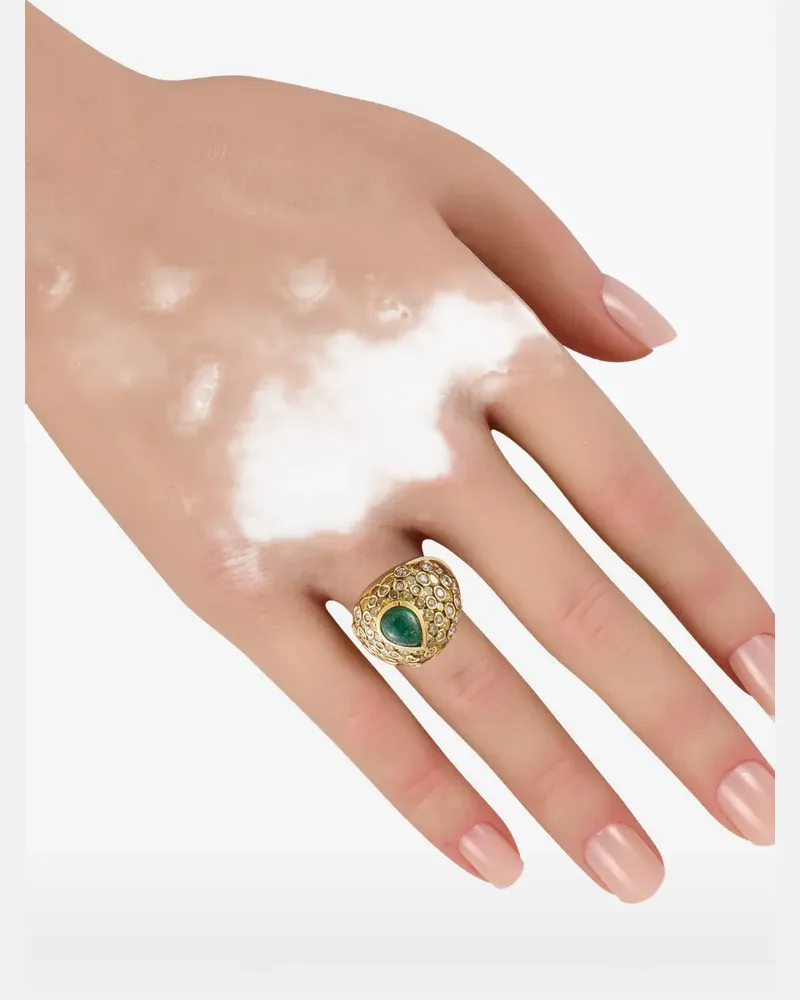 Chantecler diamond and emerald ring - Gold Gold