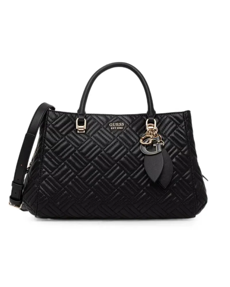 Guess Sally quilted logo-charm tote bag - Schwarz Schwarz