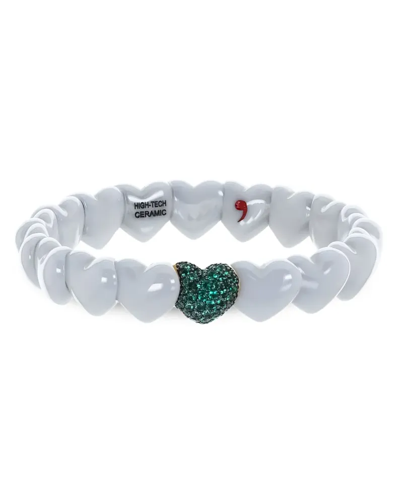 Roberto Demeglio emerald heart-shape stretch bracelet - Gold Gold