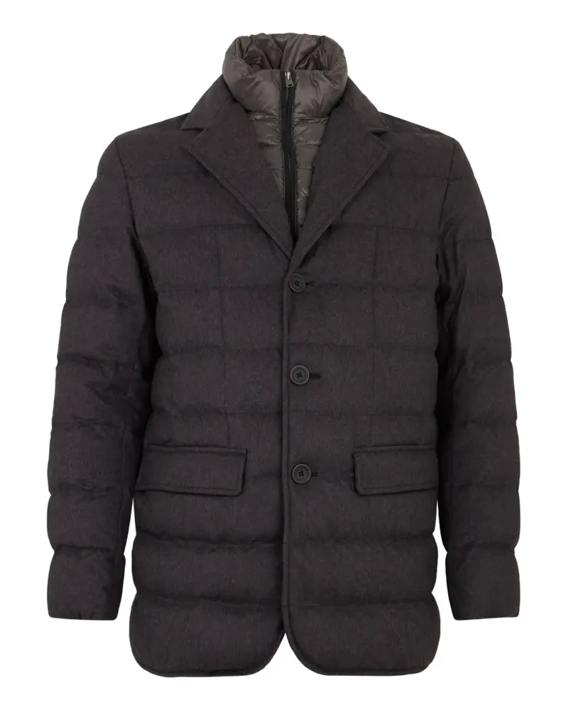 Herno Wattierter Mantel mit fallendem Revers - Grau Grau