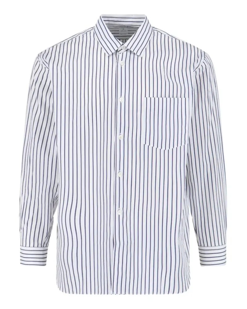 Comme des Garçons Gestreiftes Hemd - Weiß Weiß