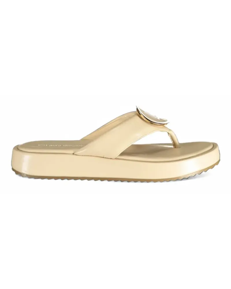 Laura Biagiotti logo-plaque platform sandals - Nude Nude