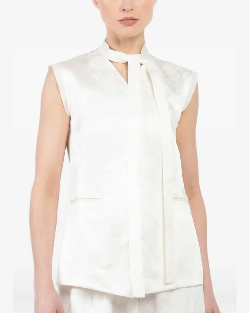 Masnada floral-print open-back top - Weiß Weiß