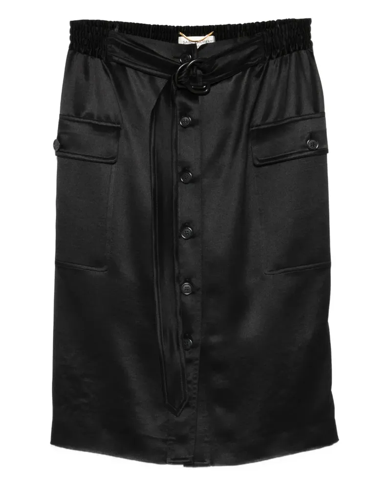 Saint Laurent Minirock mit Knöpfen - Schwarz Schwarz