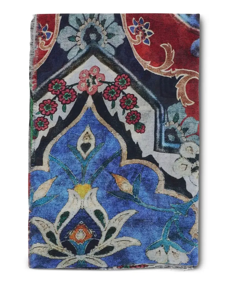 Faliero Sarti Schal mit Blumenprint - Blau Blau