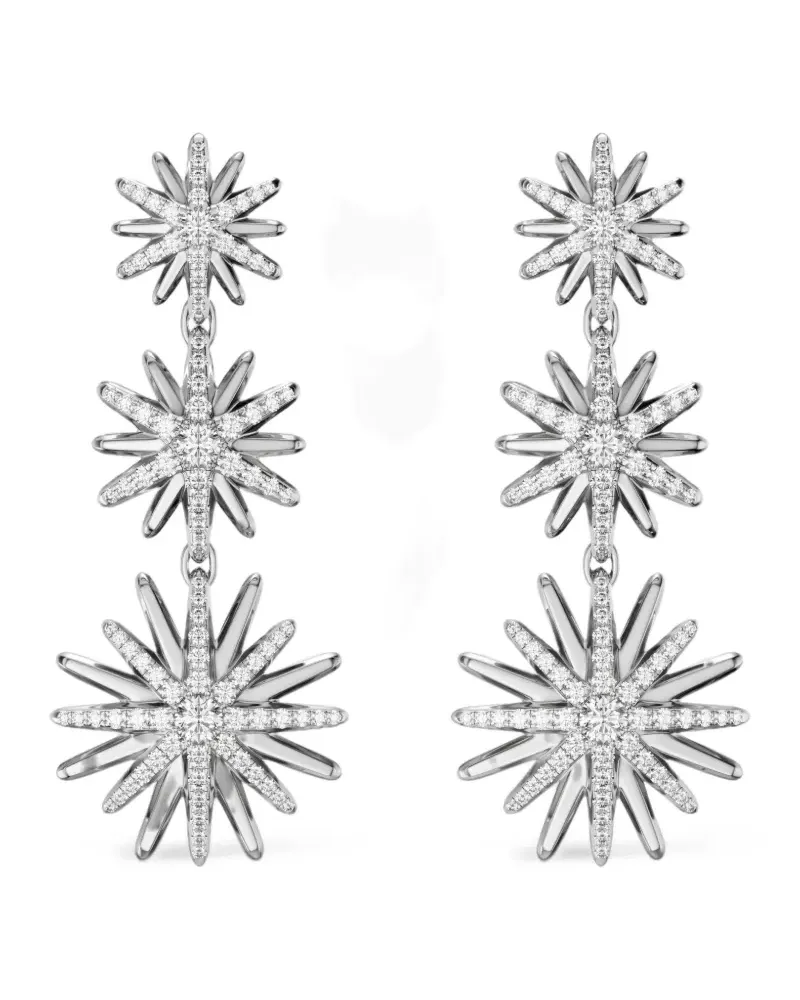David Yurman Starburst Ohrringe mit Diamanten - Silber Silber