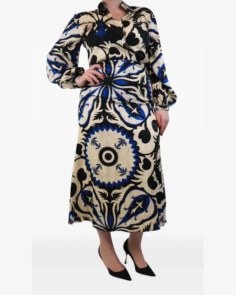Johanna Ortiz floral-print midi dress - Nude Nude