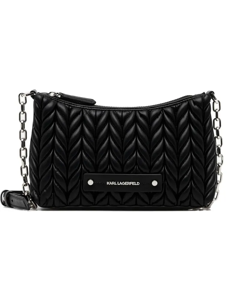 Karl Lagerfeld quilted logo-plaque cross body bag - Schwarz Schwarz