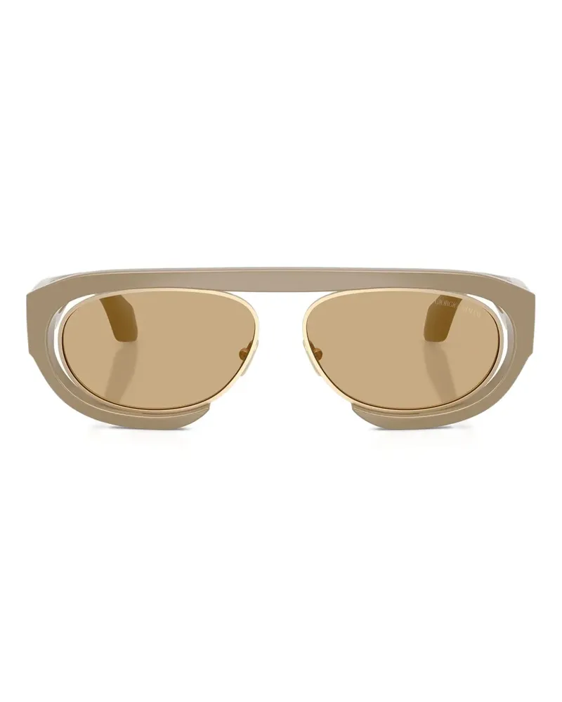 Giorgio Armani Sonnenbrille mit ovalem Gestell - Nude Nude