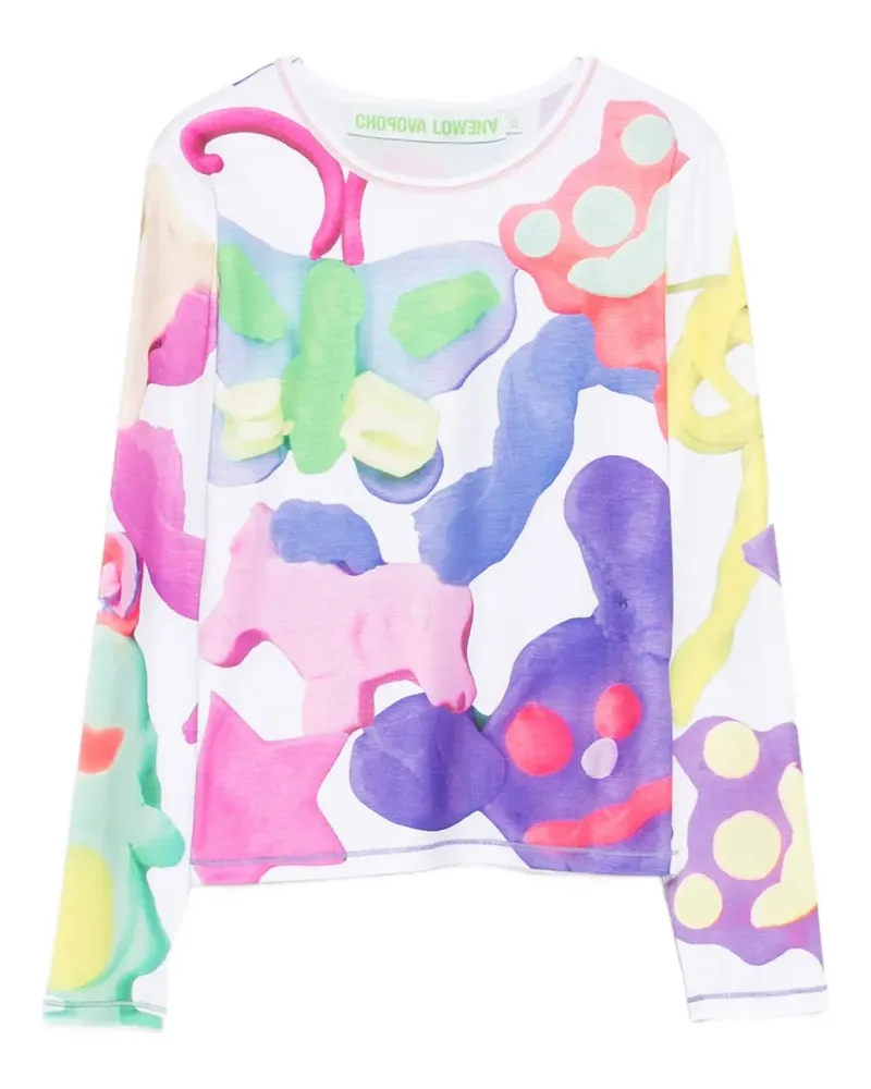 CHOPOVA LOWENA T-Shirt mit abstraktem Print - Weiß Weiß