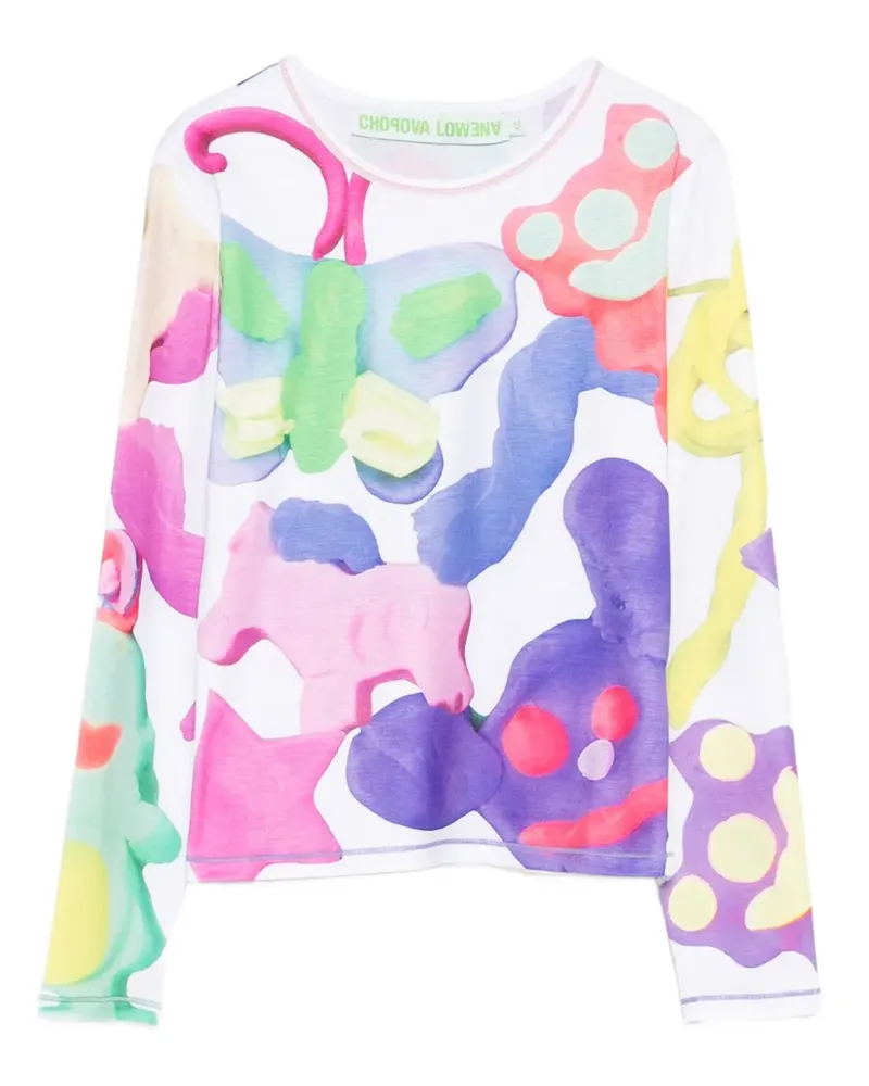 CHOPOVA LOWENA T-Shirt mit abstraktem Print - Weiß Weiß