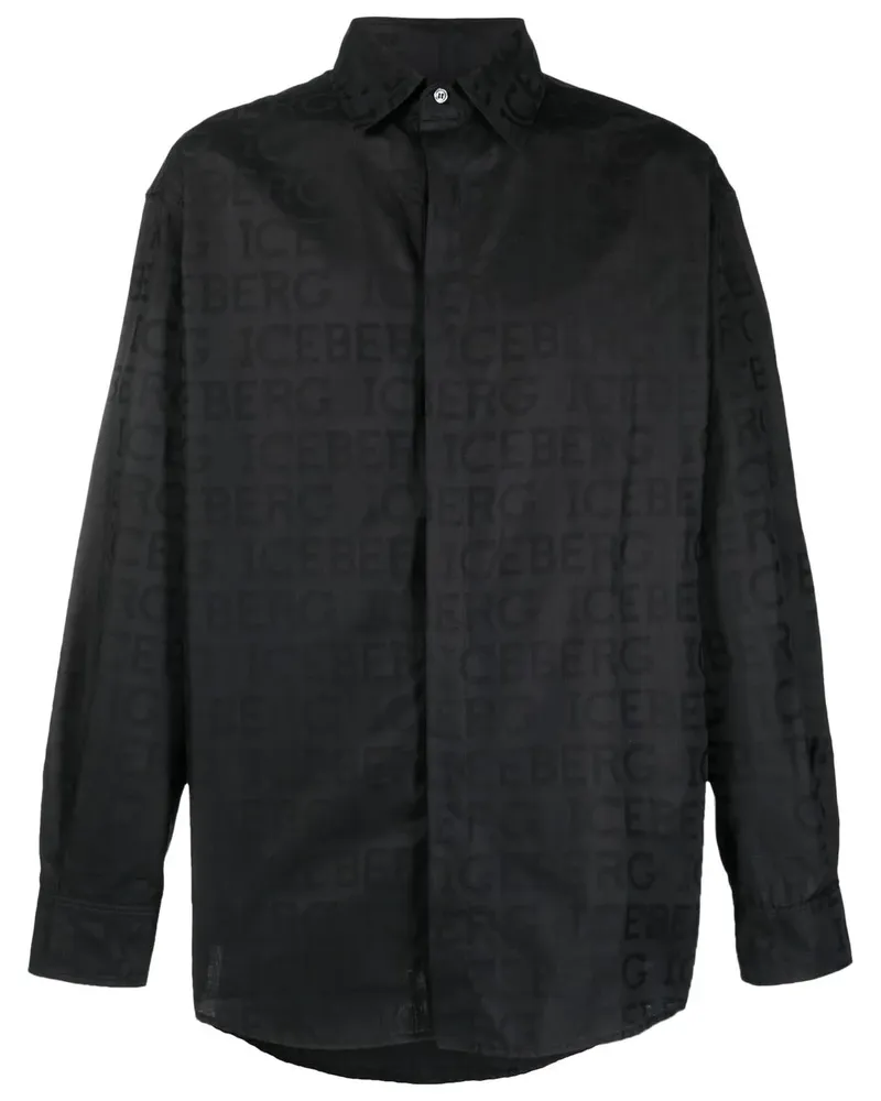 Iceberg Hemd mit Logo-Print - Schwarz Schwarz