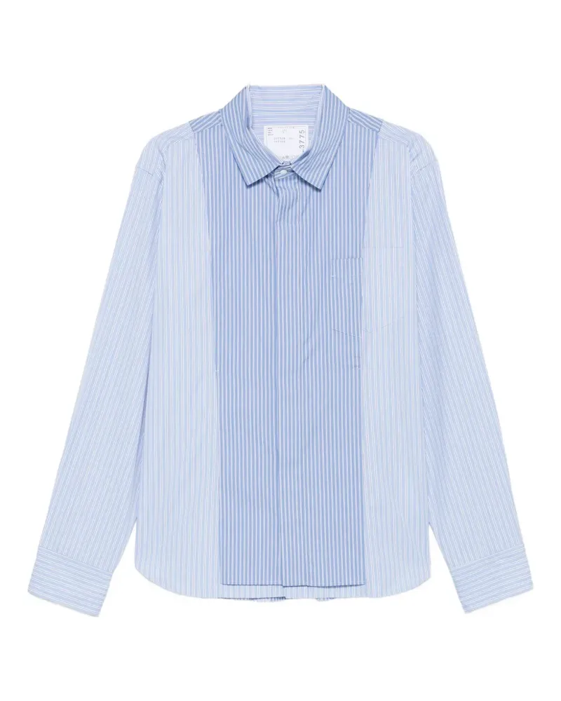 Sacai Hemd mit gestreiften Einsätzen - Blau Blau