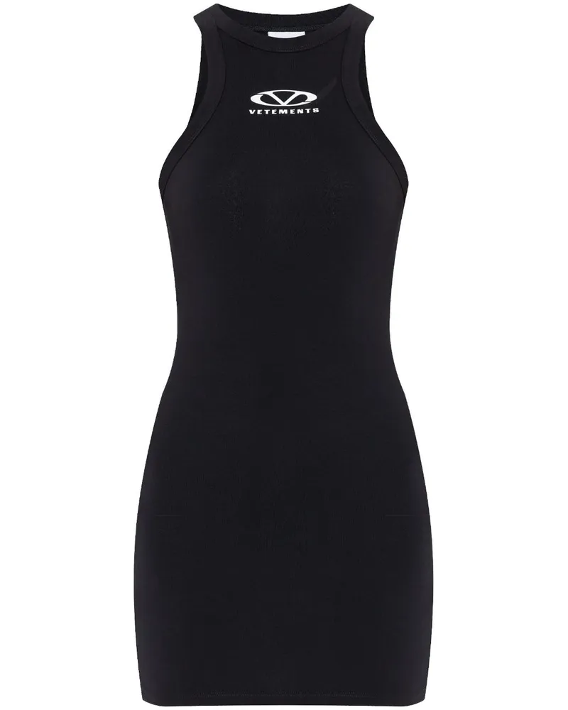VETEMENTS Minikleid mit Logo-Print - Schwarz Schwarz