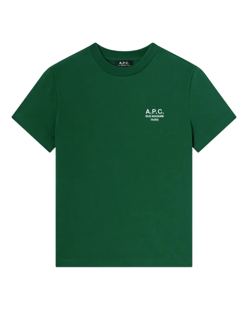 A.P.C. Rue Madame T-Shirt mit Stickerei - Grün Grün