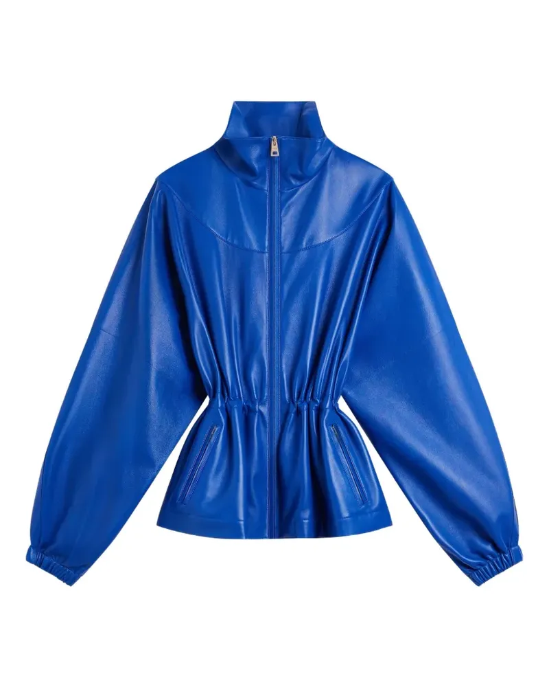 Givenchy gathered-waist high-neck jacket - Blau Blau