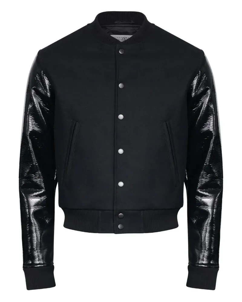 Maison Margiela Jacke mit Lederärmeln - Schwarz Schwarz