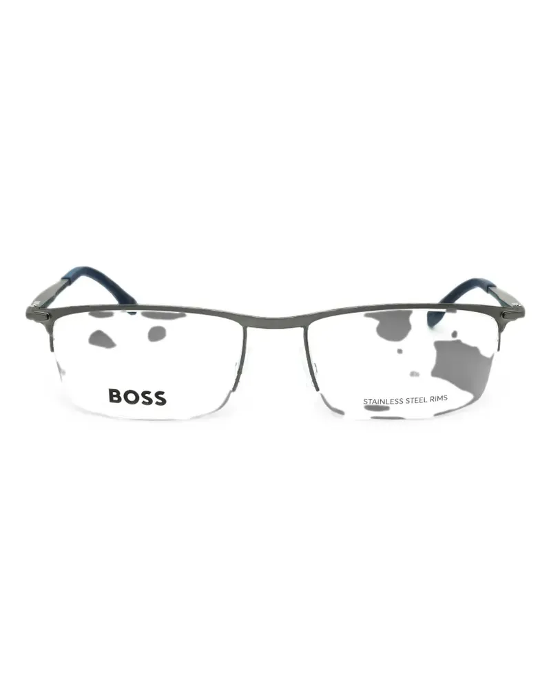 HUGO BOSS rectangle-frame glasses - Grau Grau