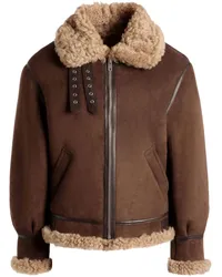 Bally Jacke mit Futter aus Shearling Braun