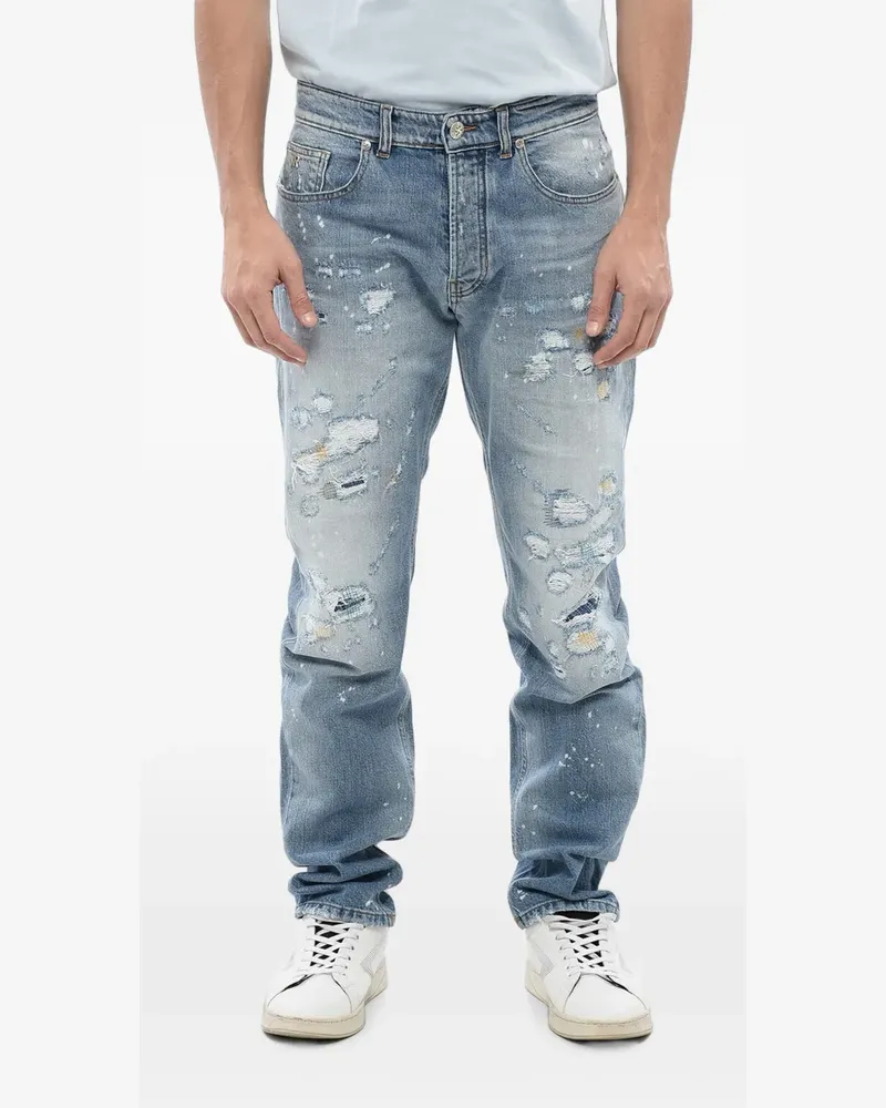 John Richmond distressed-effect regular-fit jeans - Blau Blau
