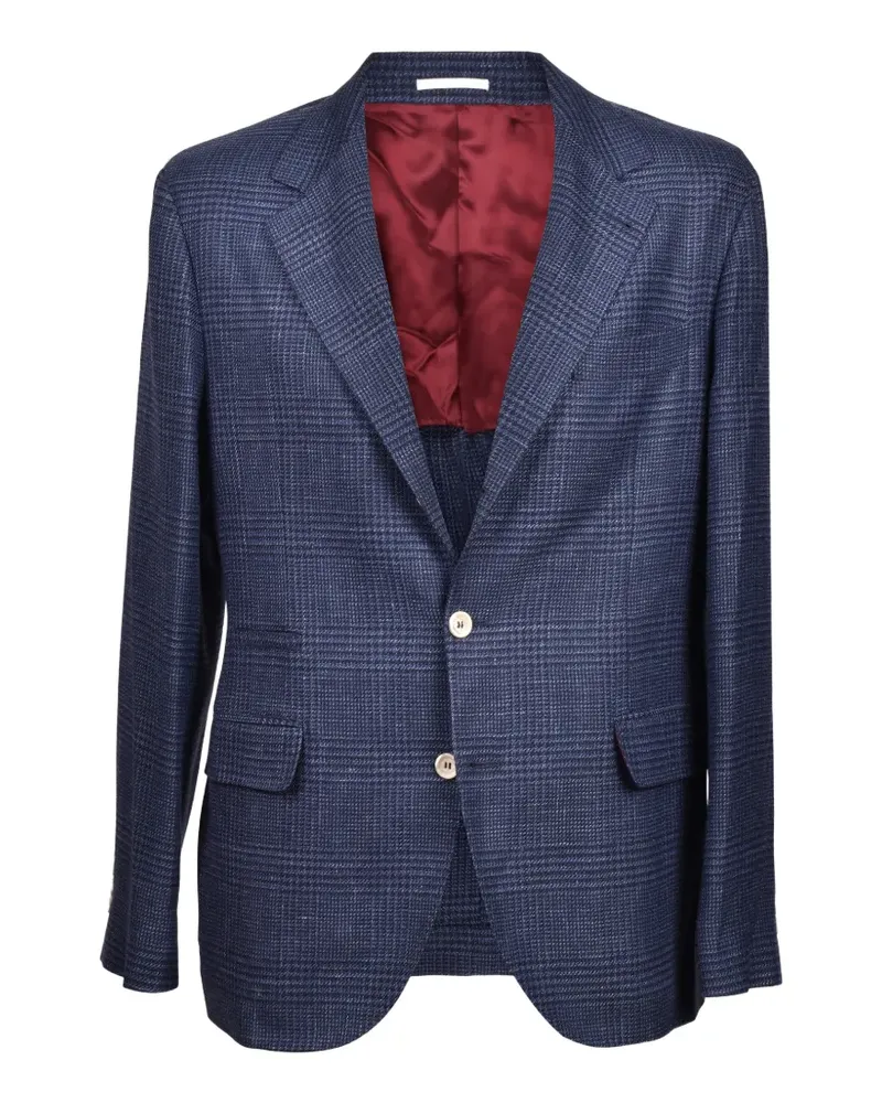 Brunello Cucinelli plaid-pattern blazer - Blau Blau
