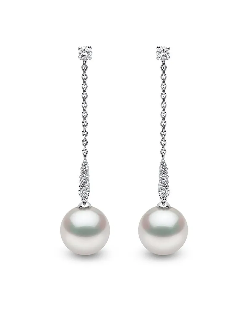 YOKO London 18kt Trend Weißgoldohrringe mit Süßwasserperle und Diamanten - Silber Silber