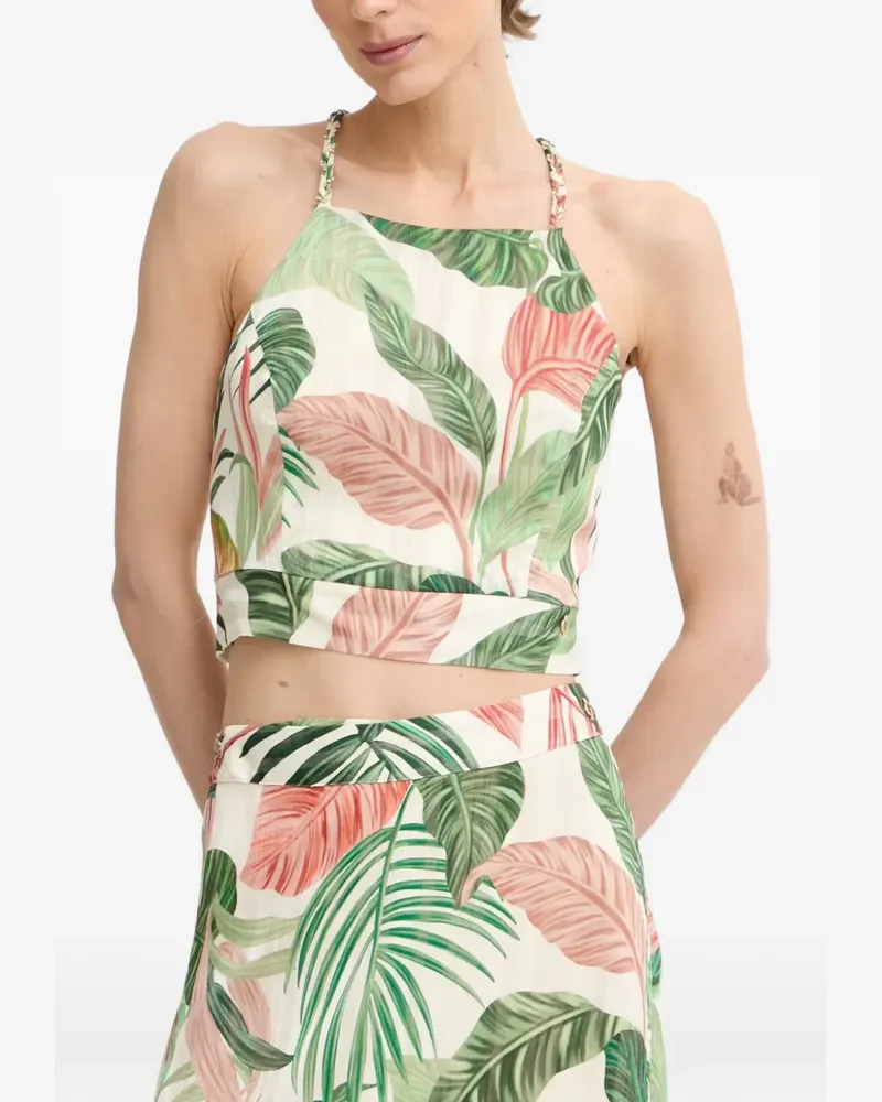 Guess Cropped-Oberteil mit Blumenprint - Nude Nude