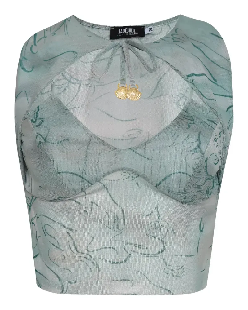 Amir Slama x Jade Picon Bluse mit Batik-Print - Blau Blau