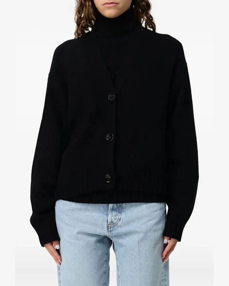 ALLUDE Cardigan mit V-Ausschnitt - Schwarz Schwarz