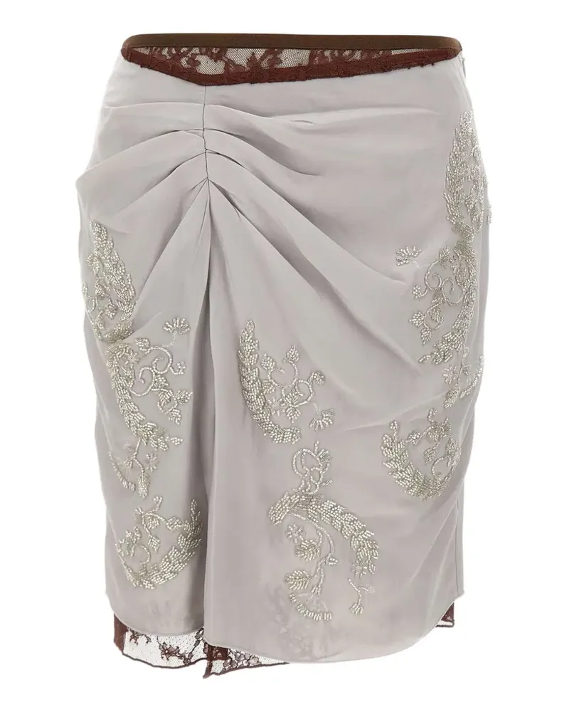 JACQUES floral-embroidery skirt - Grau Grau